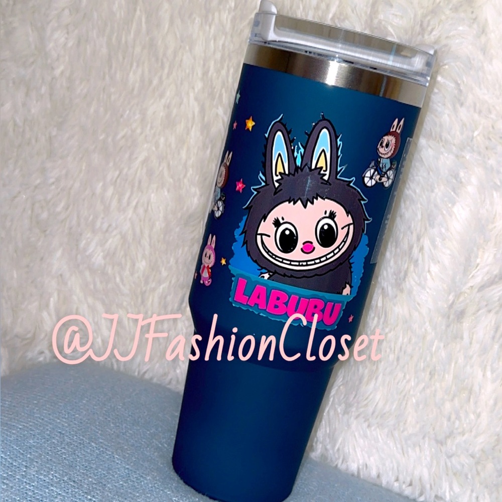 Labubu Blue Tumbler with Cute Character Design